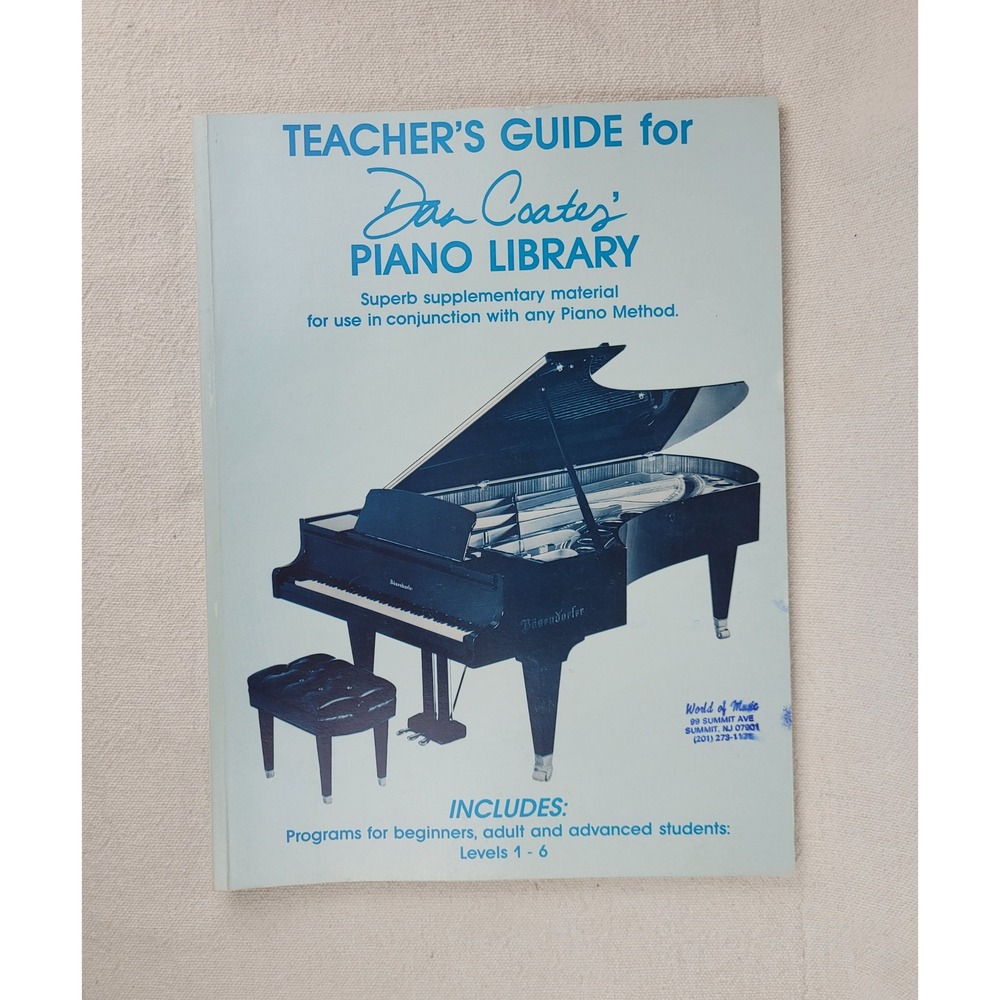 Teachers Guide for Dan Coates Piano Library Levels 1-6 Sheet Music Songbook